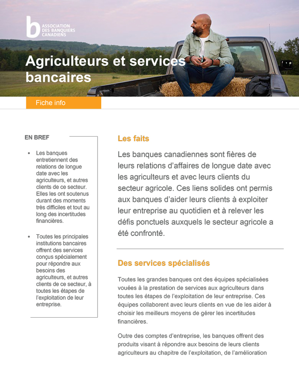 cover of focus sheet on banking and farmers