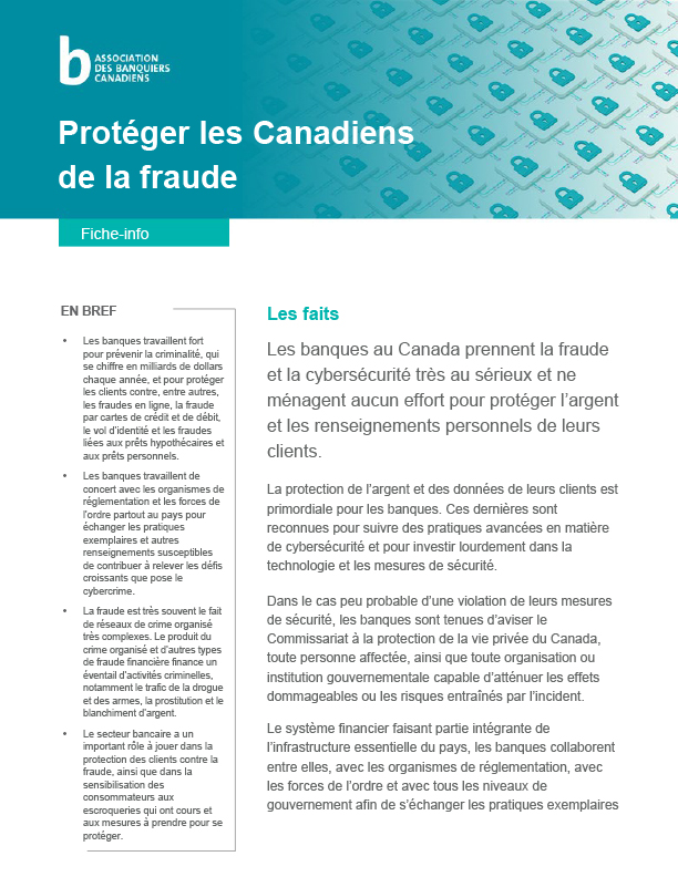 cover of protecting canadians from fraud document