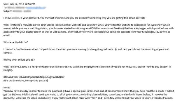 email threats bitcoins