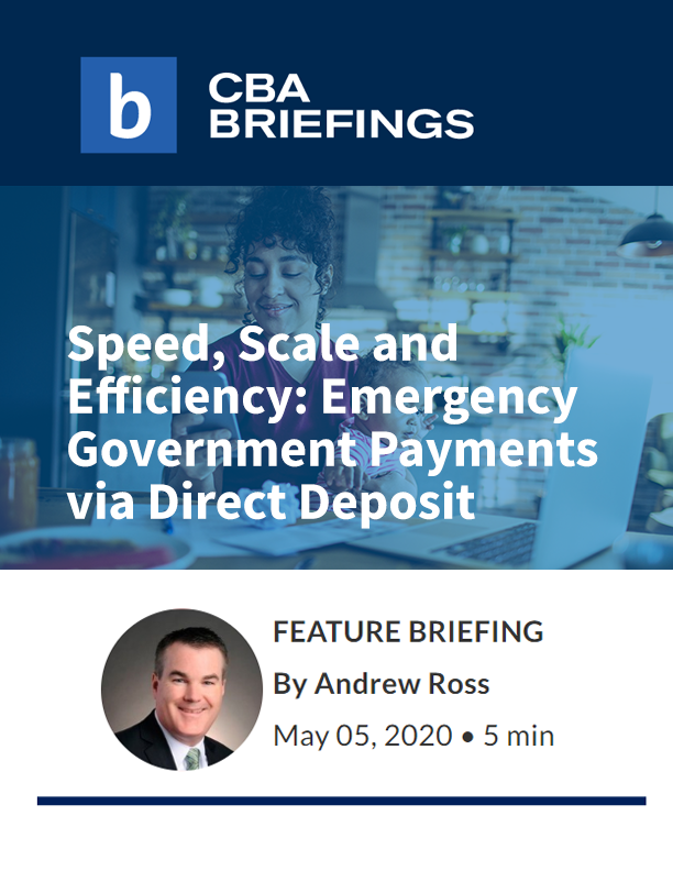 screenshot of briefings article on direct deposit