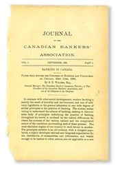 Première page du premier numéro du Journal of the Canadian Bankers’ Association (1893)