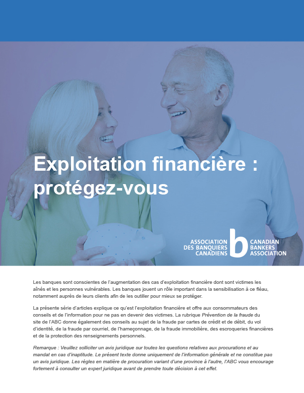 cover of the preventing financial abuse document with senior couple embracing and holding a piggy bank