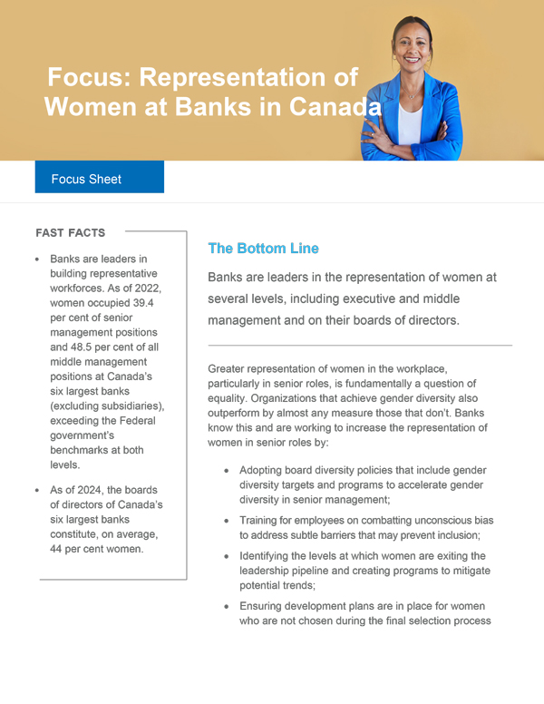 cover of representation of women in banks