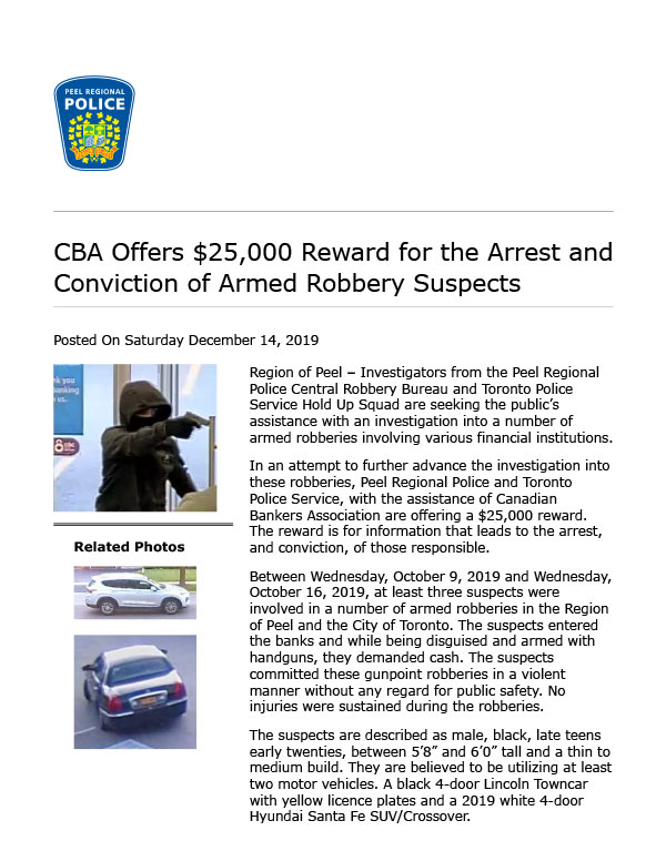 image of the news release from the Peel Regional Police