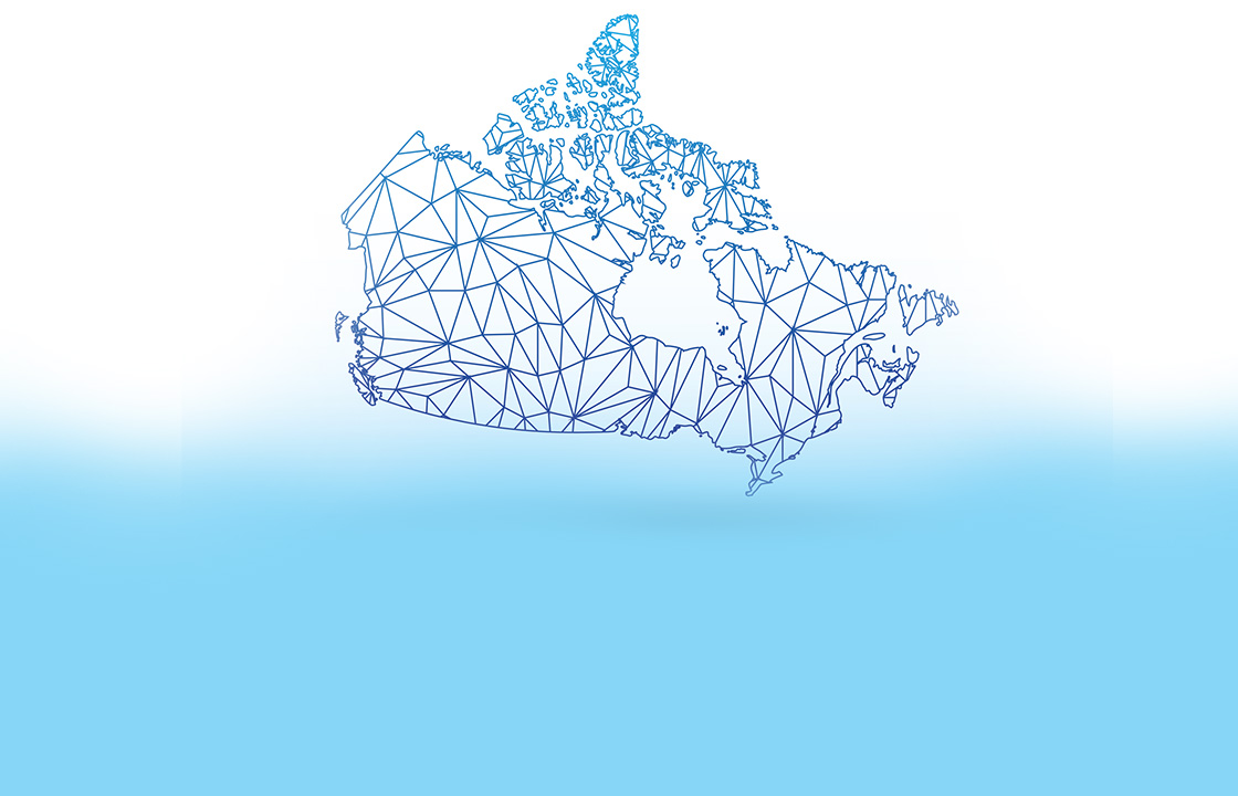 map of Canada made with lines