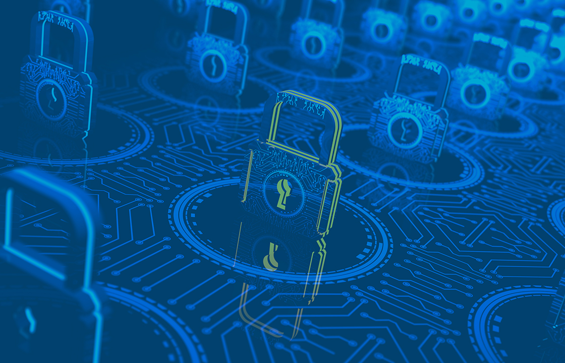 image of a padlock on a blue background