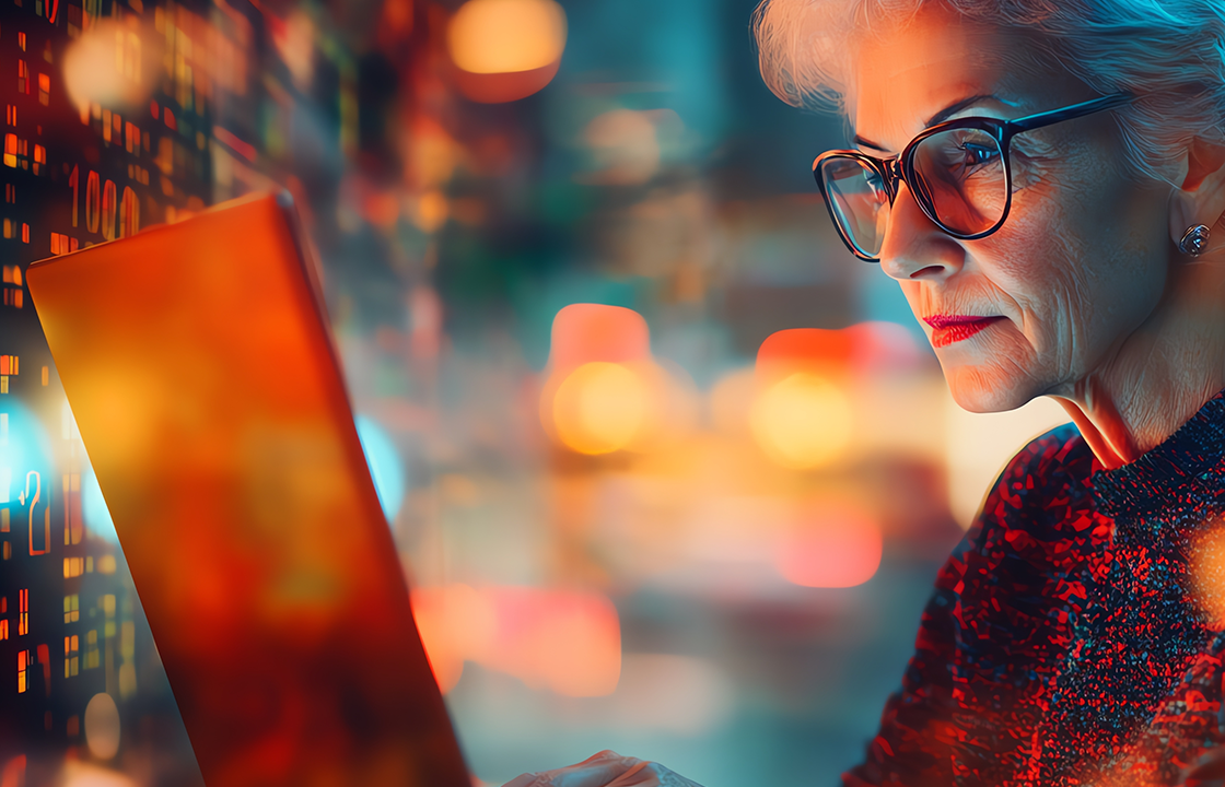 senior lady at a laptop