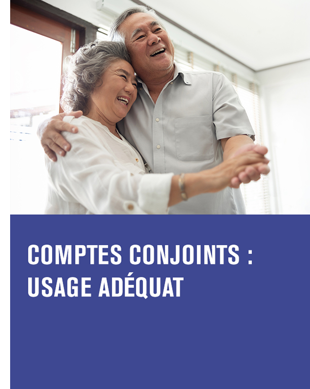 Un couple qui danse, le sourire aux lèvres. Titre de l’article – Comptes conjoints : usage adéquat