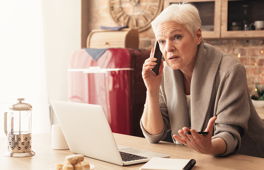 senior woman talking on a mobile phone